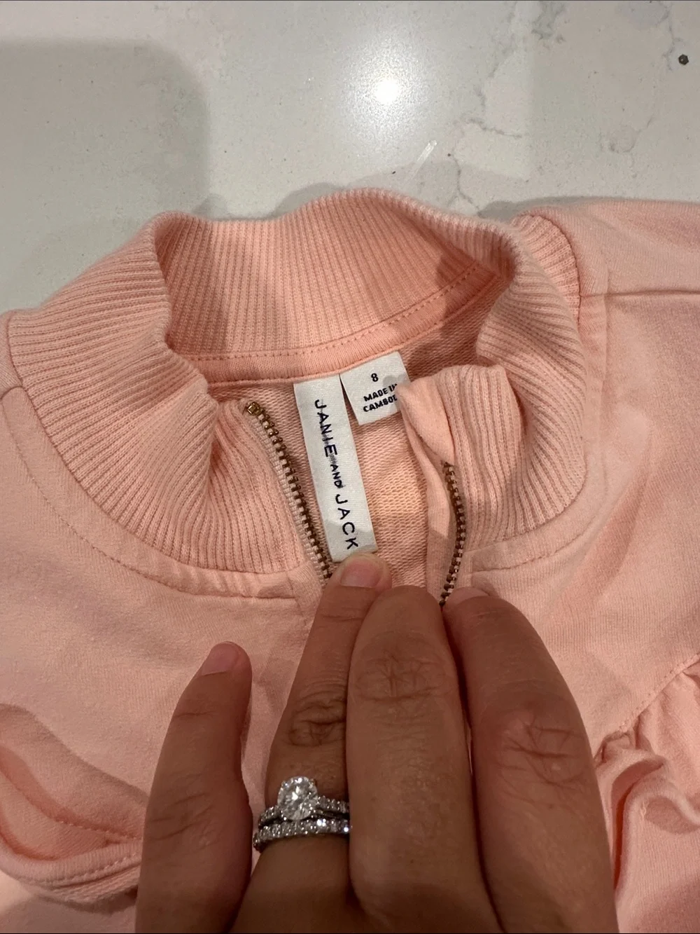 Janie and Jack Ruffled Zip-up Jacket Pink and gold Size 8